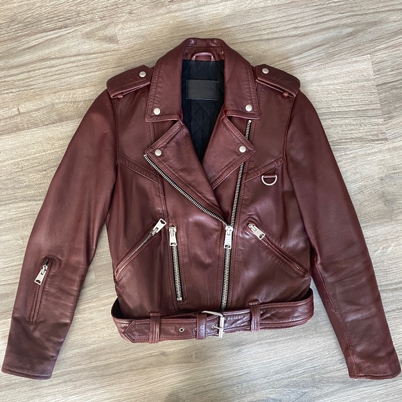 All saints gidley leather cheap jacket